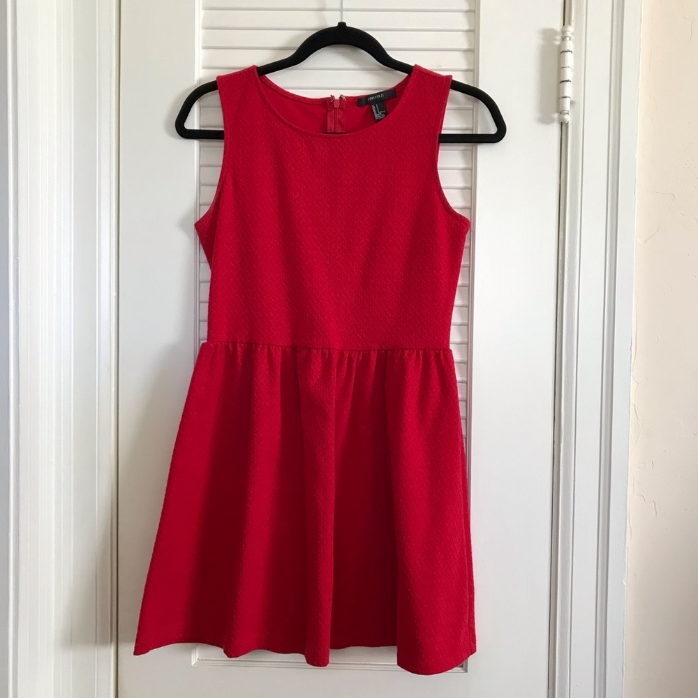 Red skater dress